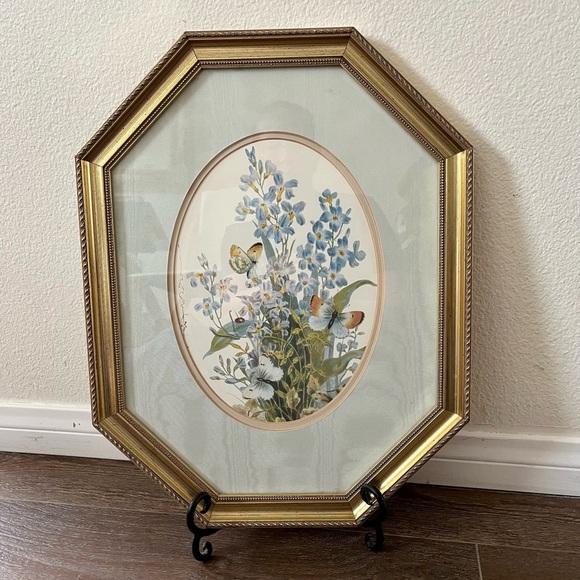 Gold Framed Floral Artwork - Picture 1 of 13